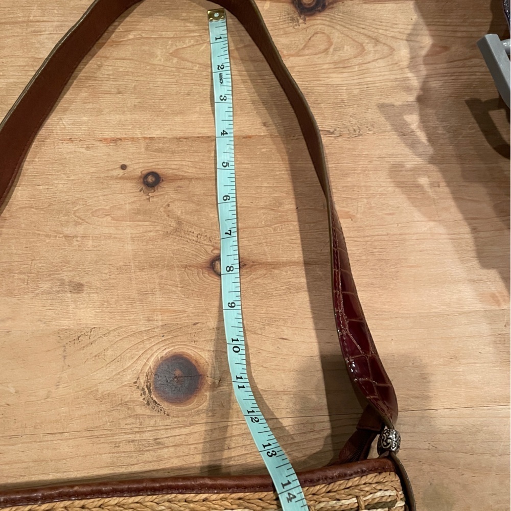 Brighton Crocodile Strap & Pocket animal silk lined silver accents Purse Bag EUC - Picture 6 of 16
